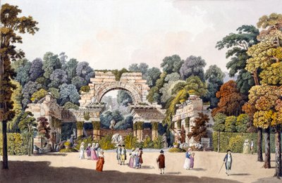 Ruïne in de tuin van het paleis van Schönbrunn, Wenen, 1790s door Laurenz Janscha